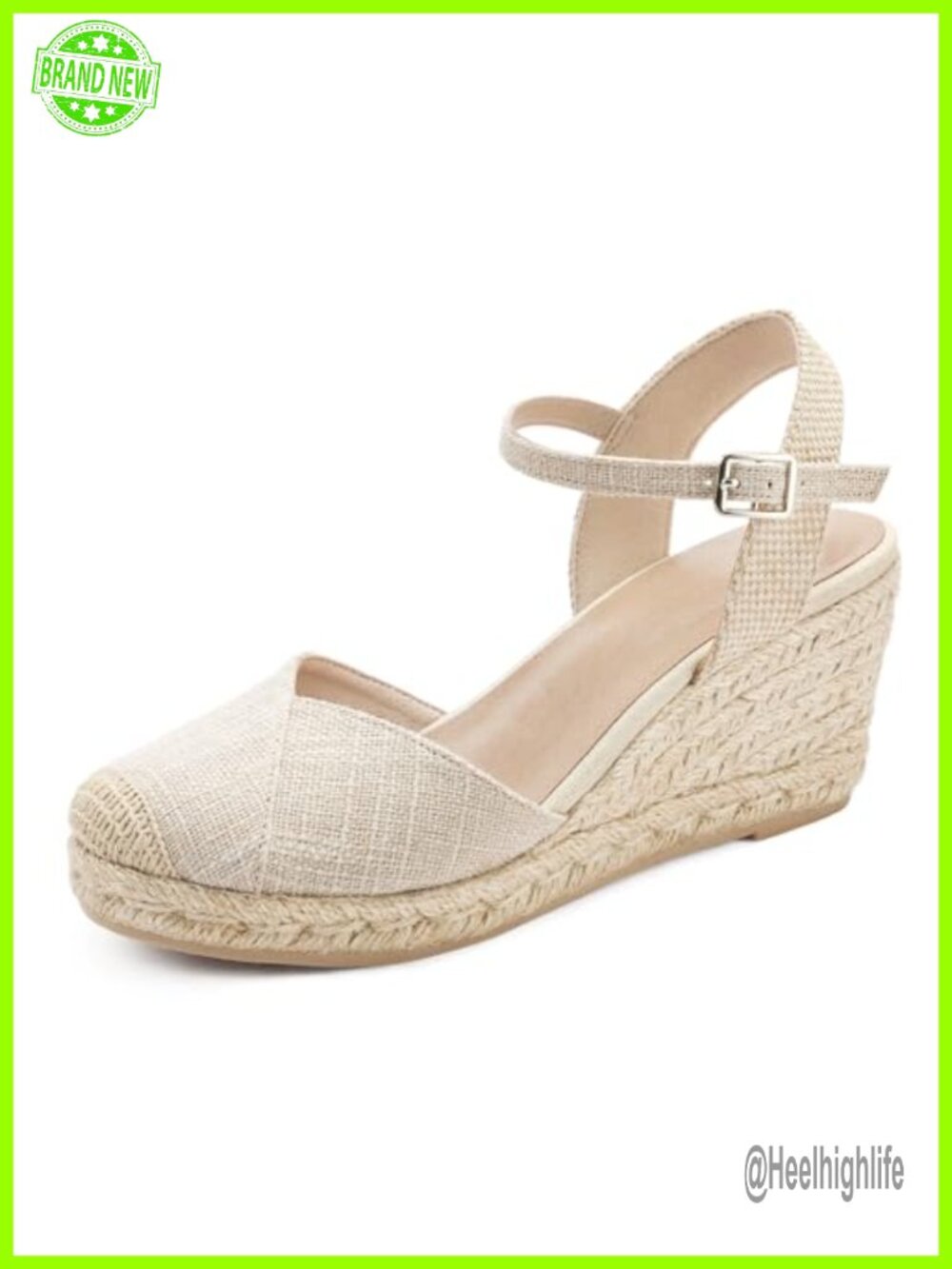 Qonetic Espadrille Wedge Sandals Closed Toe Platform Summer Shoes with